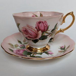Pink "English Beauty" tea cup and saucer | Vintage